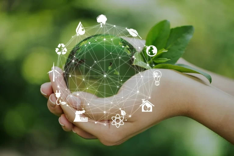 concept technology renewable resources reduce pollution carbon emission